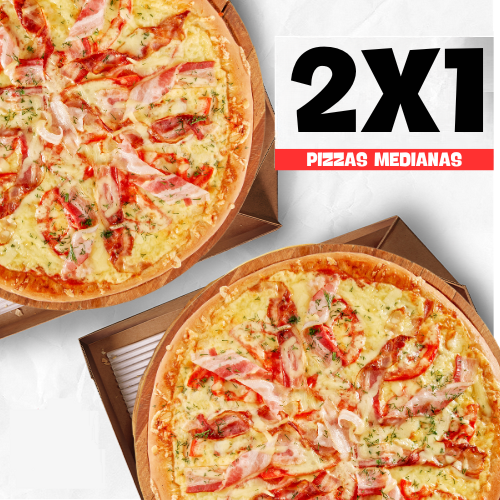 2x1 pizza tocineta y cebolla caramelizada