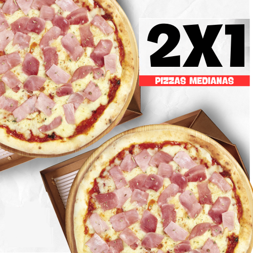 2x1 pizza jamon y queso
