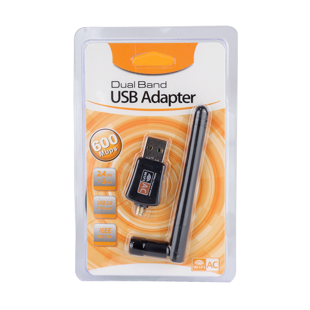 Adaptador Wifi Usb Doble Banda 24g 5g 600mbps Con Antena